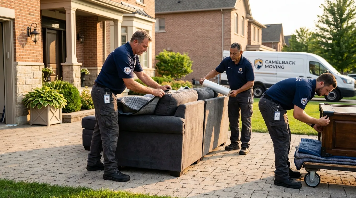 Large estate moving crew wrapping furniture in Alexandria, KY