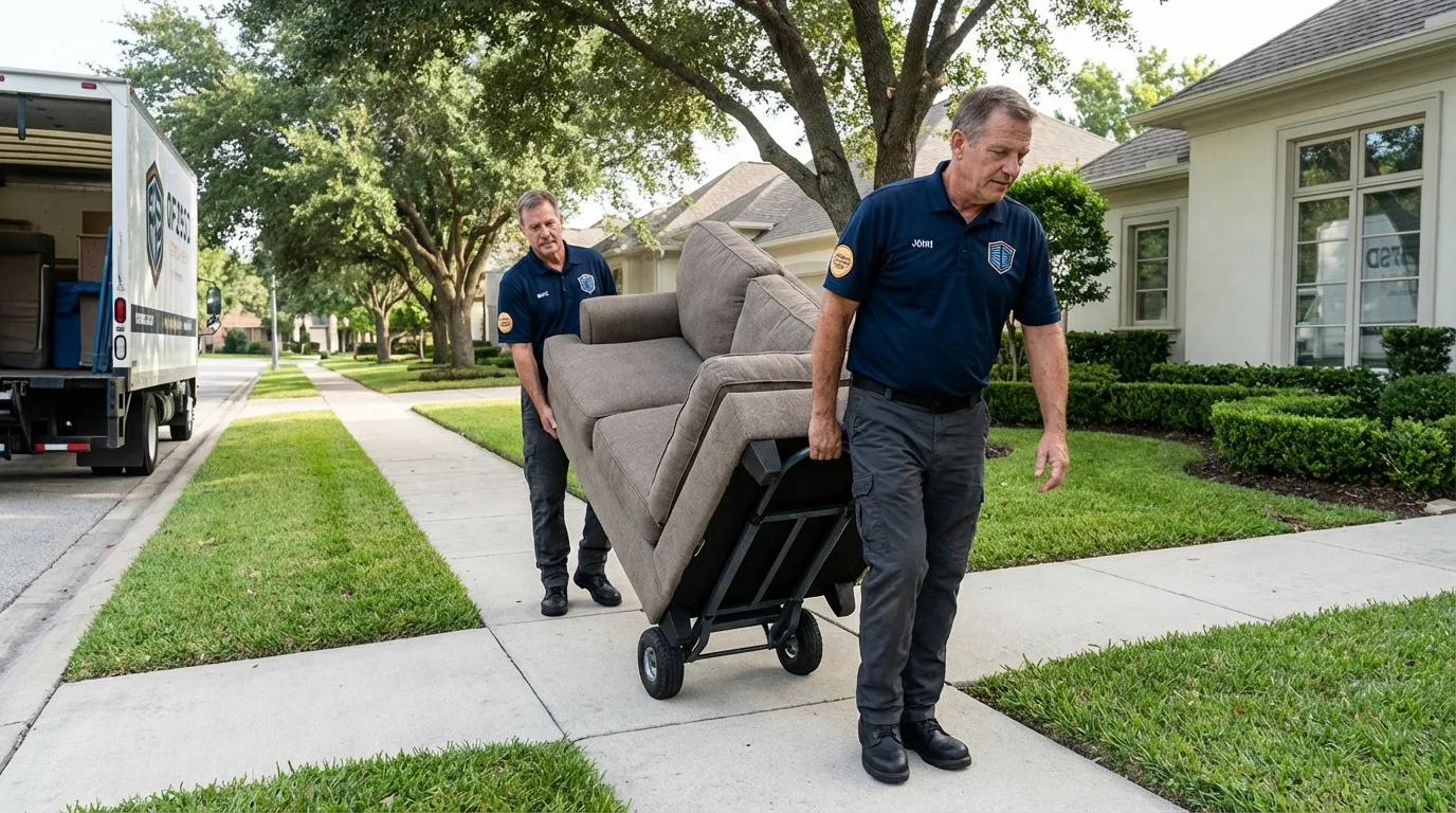 Local residential moving crew loading furniture in Alexandria, KY