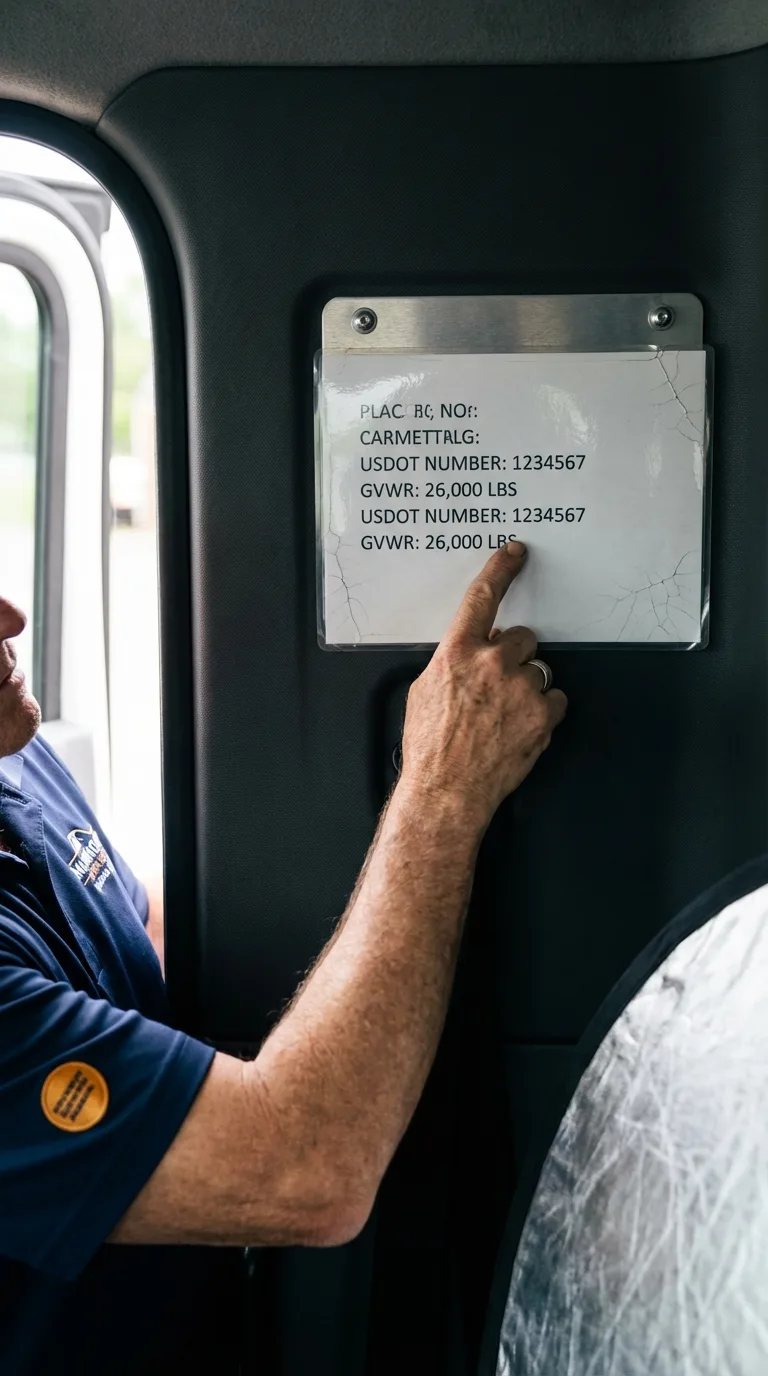 USDOT licensing placard verification in Alexandria